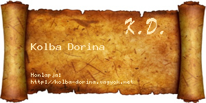 Kolba Dorina névjegykártya